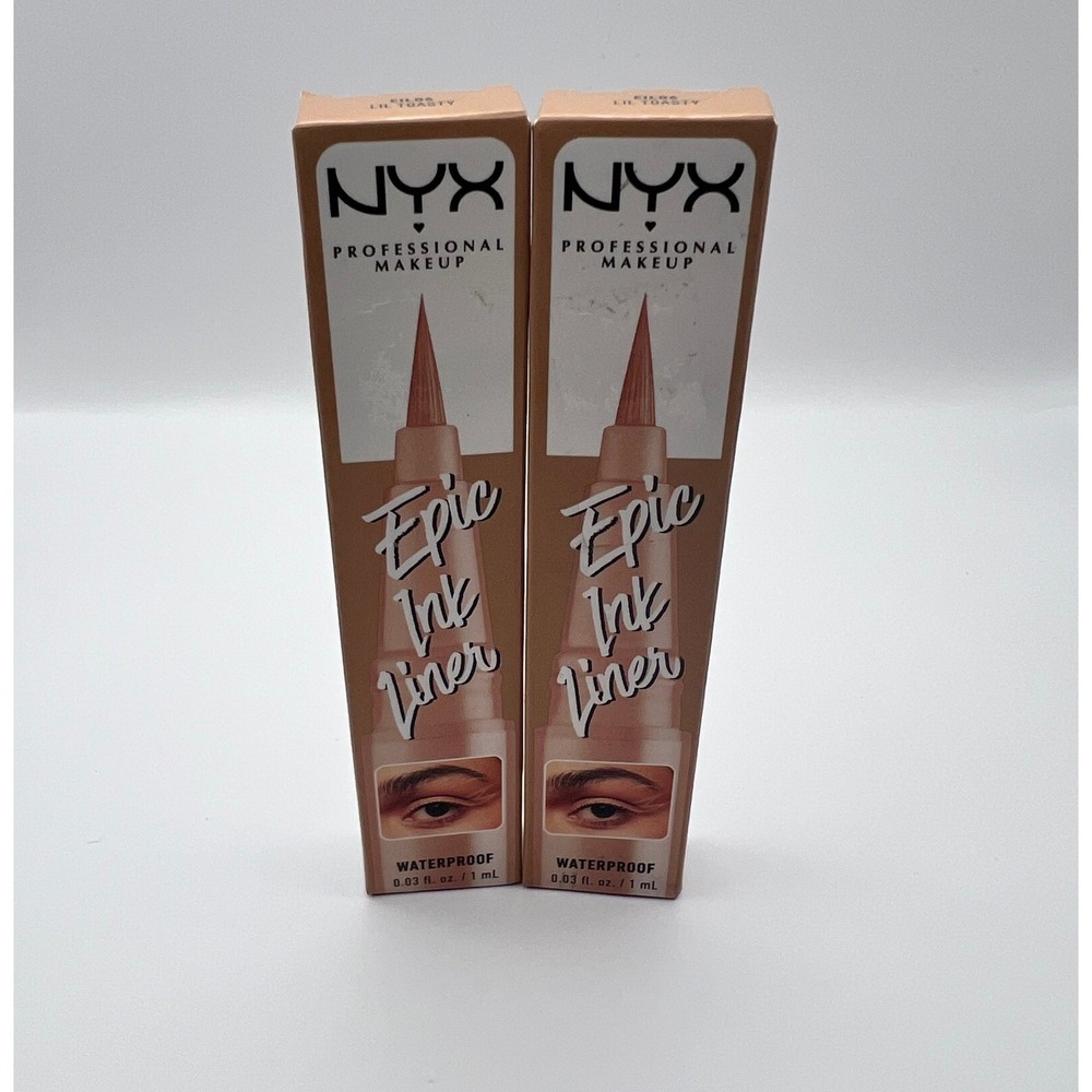 NYX Epic Ink Liner Waterproof Liquid Eyeliner Lil Toasty EIL06 Brown Matte 2 PK